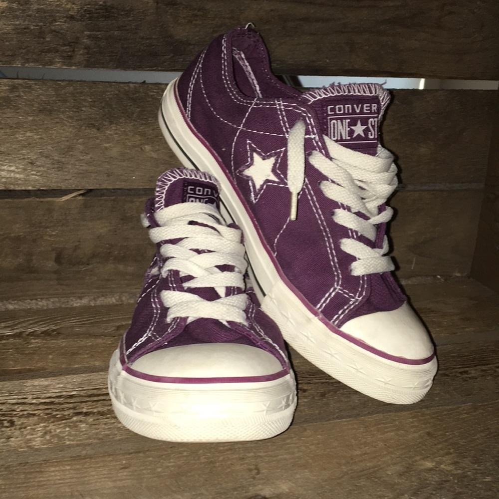 Purple converse one star sneakers